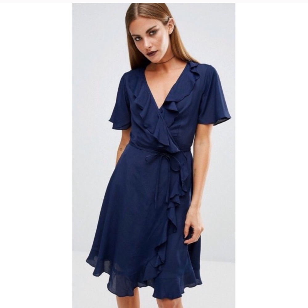 Asos Navy Wrap Dress